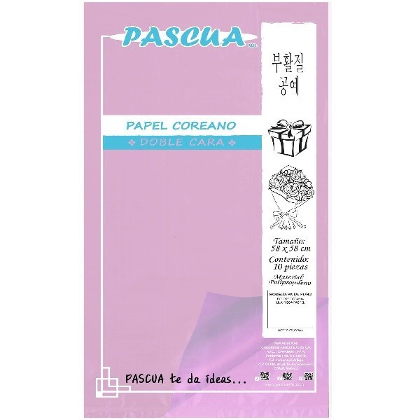 PAPEL COREANO LILARSA PASTEL DOBLE C. 58X58 PASCUA E10